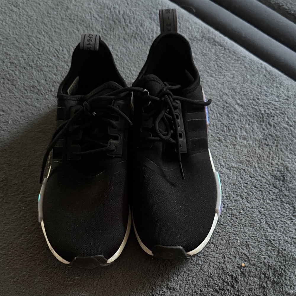 Adidas NDES Black Sneakers with White and Purple Accents